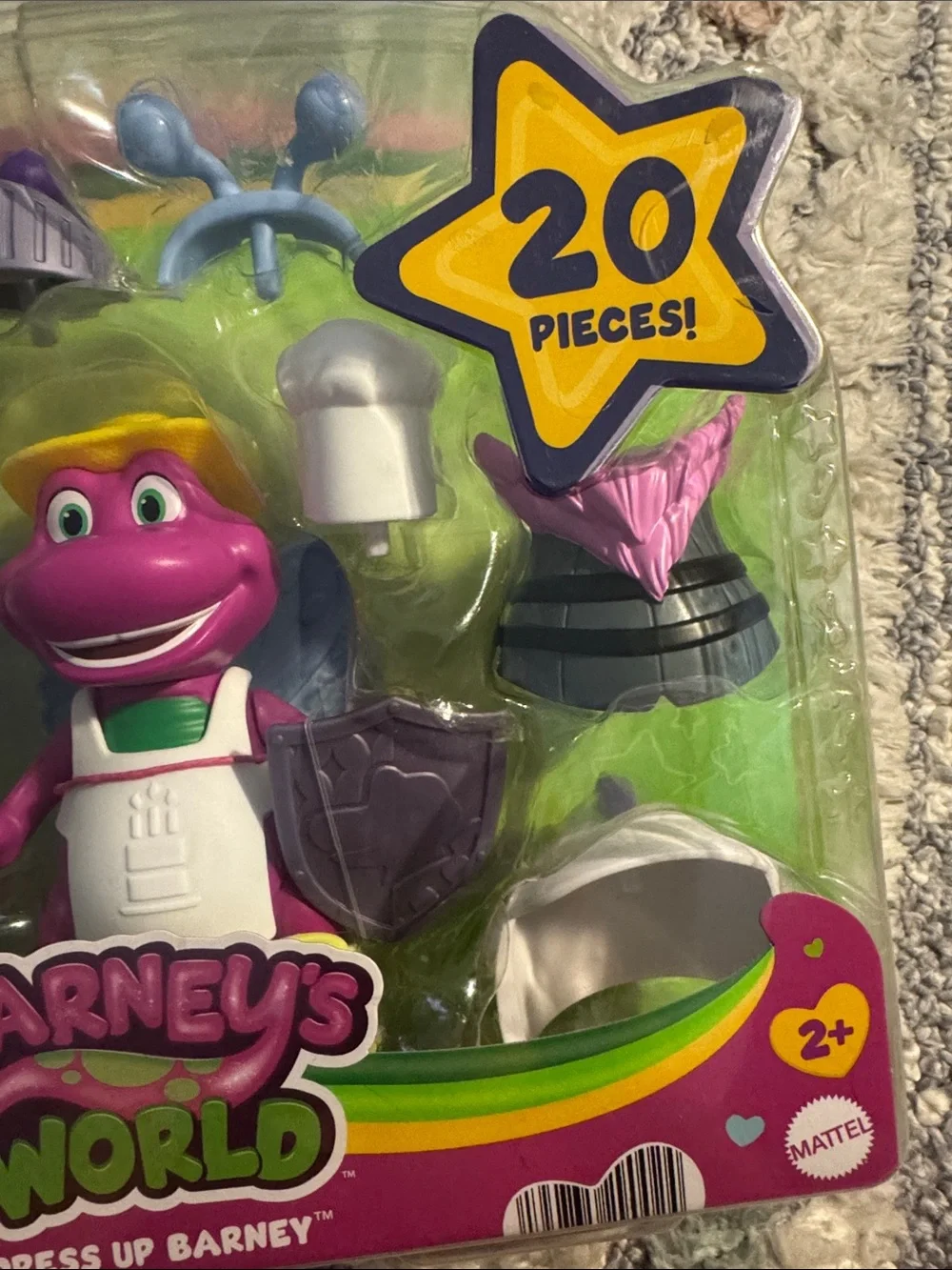 Mattel Barney Dress Up Figure with Purple Main Figure and Multicolor Accessories